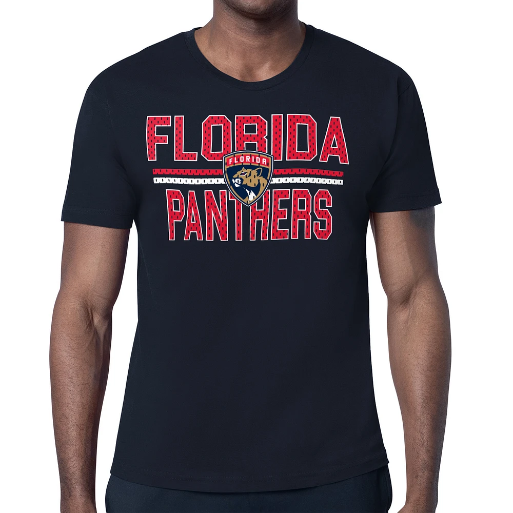 Men's Starter Navy Florida Panthers Mesh Look Team Name T-Shirt