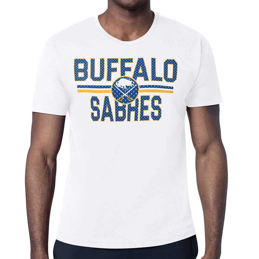Men's Starter White Buffalo Sabres Mesh Look Team Name T-Shirt
