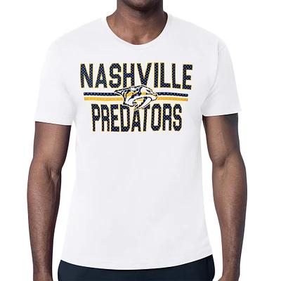 Men's Starter White Nashville Predators Mesh Look Team Name T-Shirt