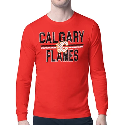 Men's Starter Calgary Flames Mesh Look Team Name Long Sleeve T-Shirt