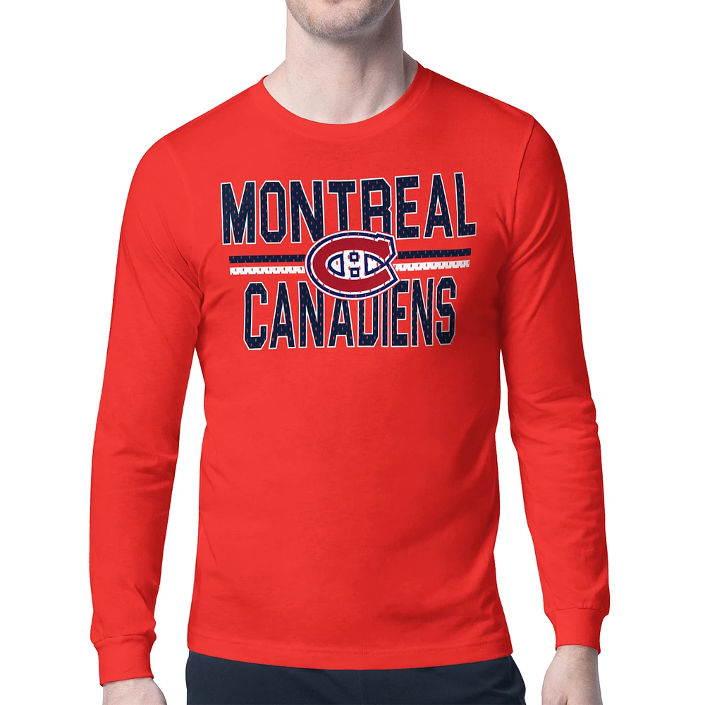 Men's Starter Montreal Canadiens Mesh Look Team Name Long Sleeve T-Shirt