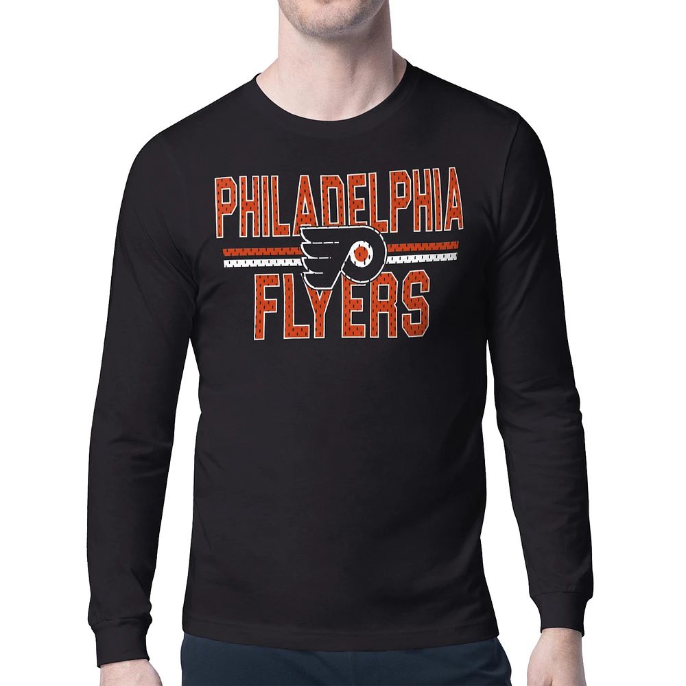 Men's Starter Philadelphia Flyers Mesh Look Team Name Long Sleeve T-Shirt