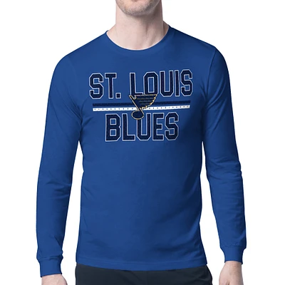 Men's Starter St. Louis Blues Mesh Look Team Name Long Sleeve T-Shirt