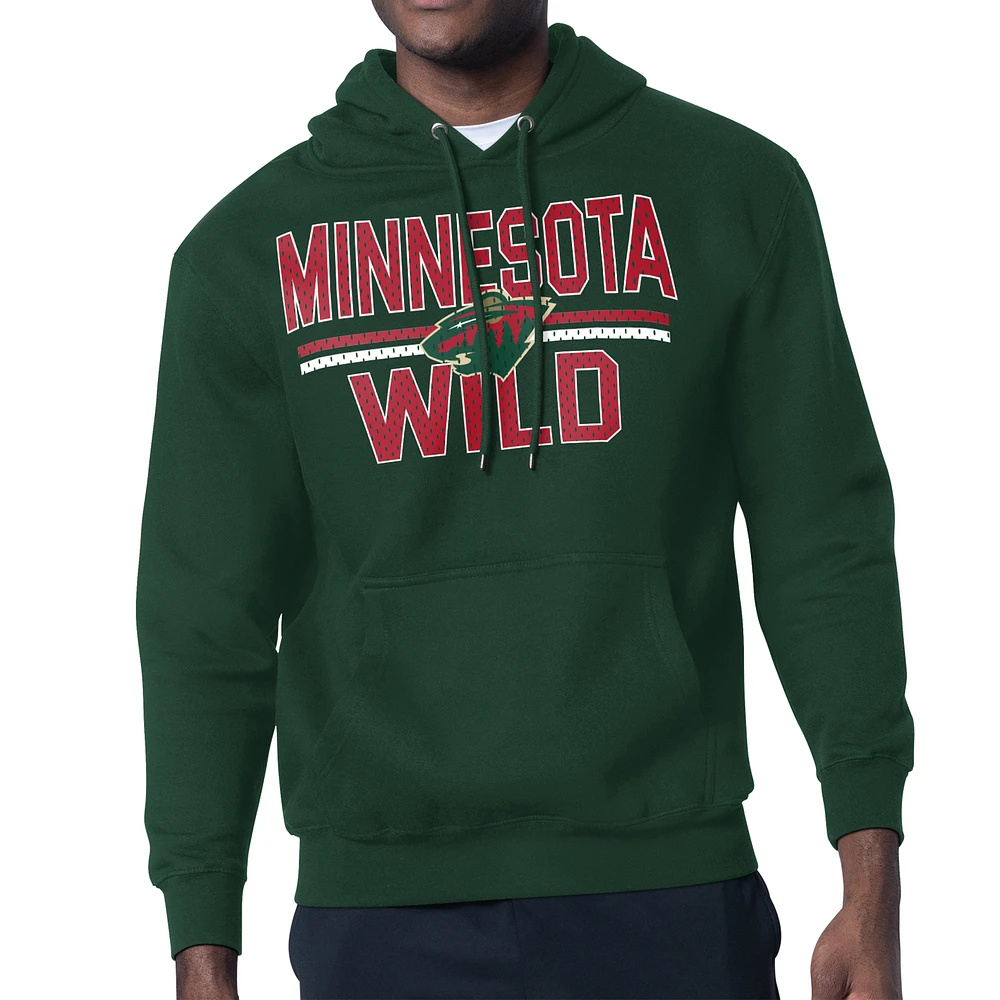 Men's Starter Minnesota Wild Mesh Look Team Name Logo Tri-Blend Pullover Hoodie