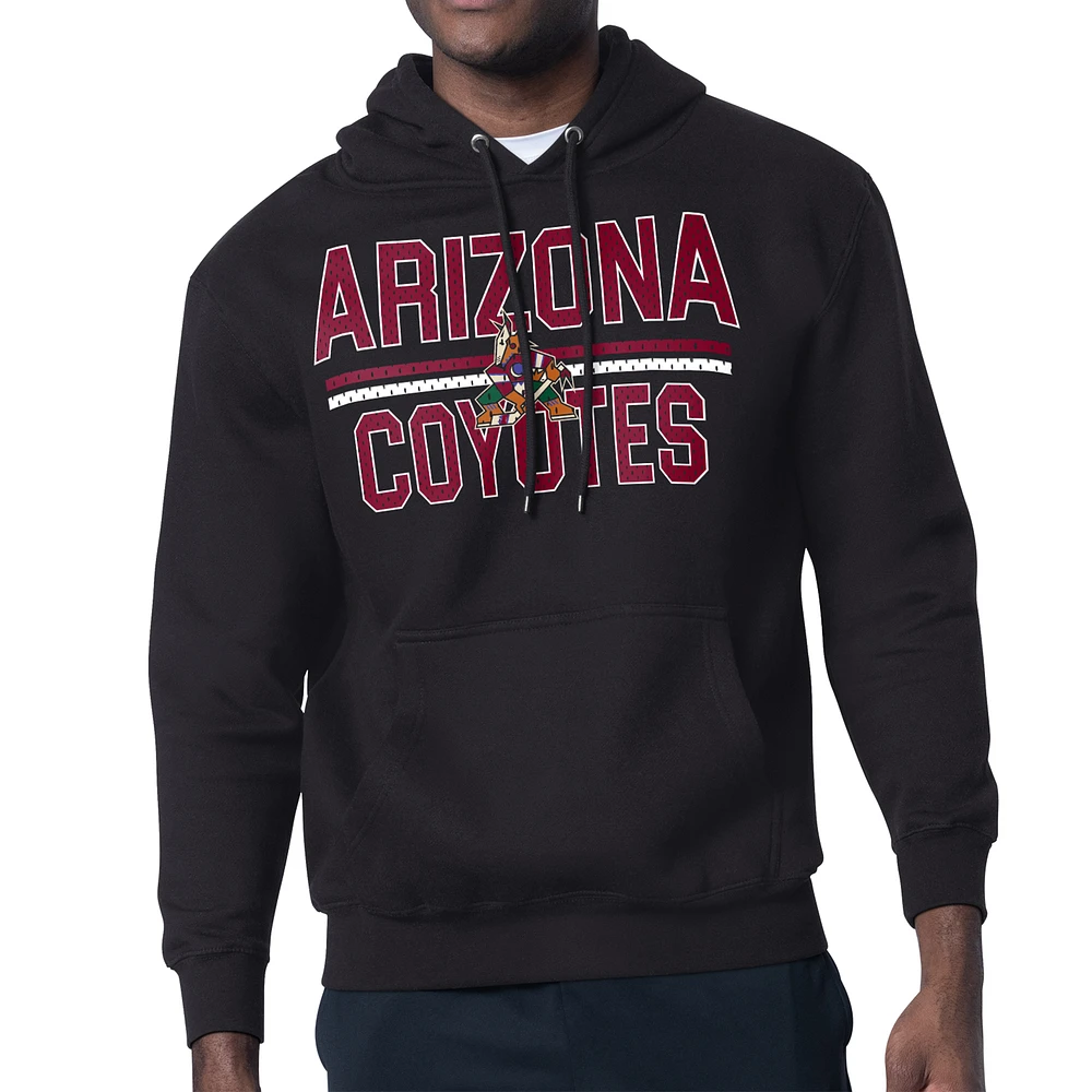 Men's Starter Arizona Coyotes Mesh Look Team Name Logo Tri-Blend Pullover Hoodie