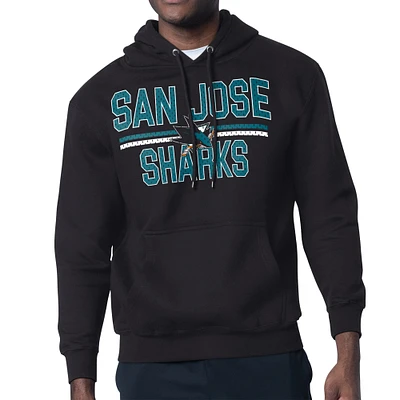 Men's Starter San Jose Sharks Mesh Look Team Name Logo Tri-Blend Pullover Hoodie