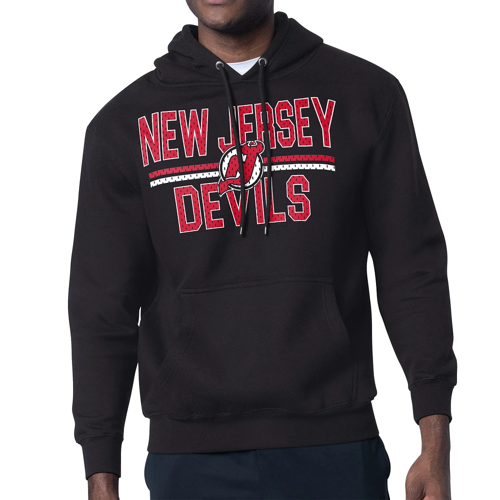 Men's Starter New Jersey Devils Mesh Look Team Name Logo Tri-Blend Pullover Hoodie