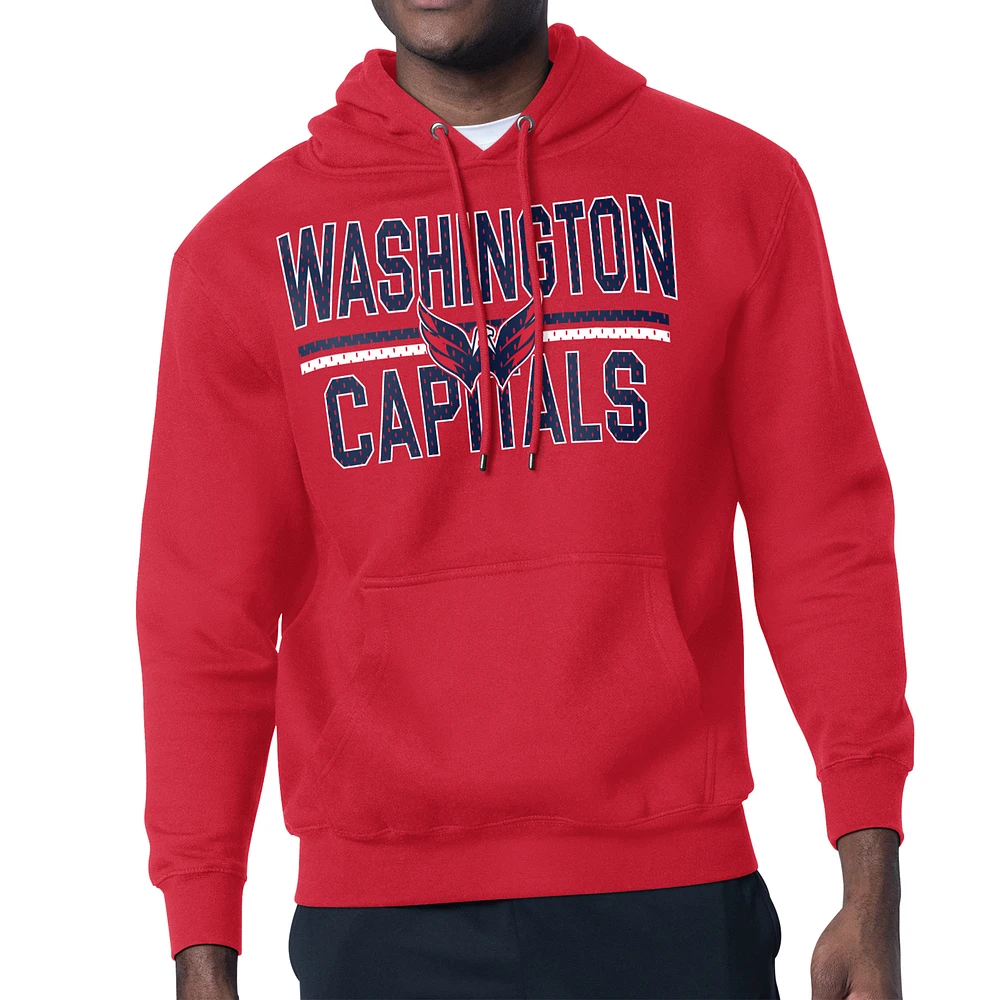 Men's Starter Washington Capitals Mesh Look Team Name Logo Tri-Blend Pullover Hoodie