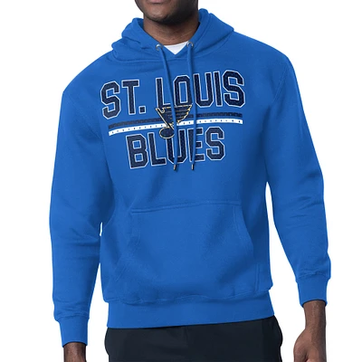 Men's Starter St. Louis Blues Mesh Look Team Name Logo Tri-Blend Pullover Hoodie