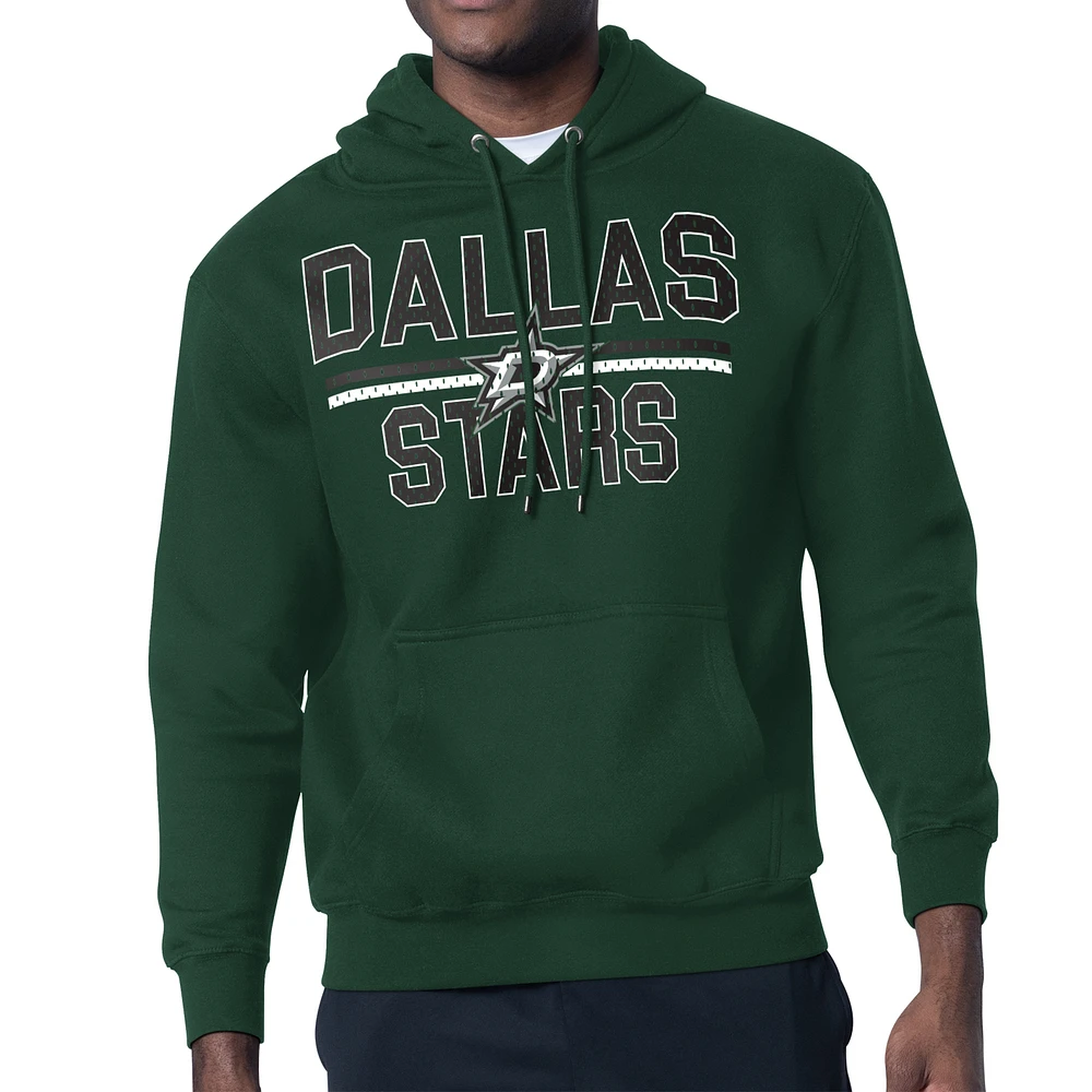 Men's Starter Dallas Stars Mesh Look Team Name Logo Tri-Blend Pullover Hoodie