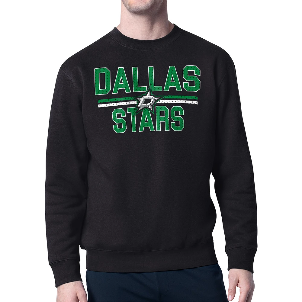 Men's Starter Dallas Stars Mesh Look Team Name Logo Pullover Sweatshirt