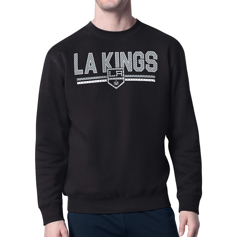 Men's Starter Los Angeles Kings Mesh Look Team Name Logo Pullover Sweatshirt