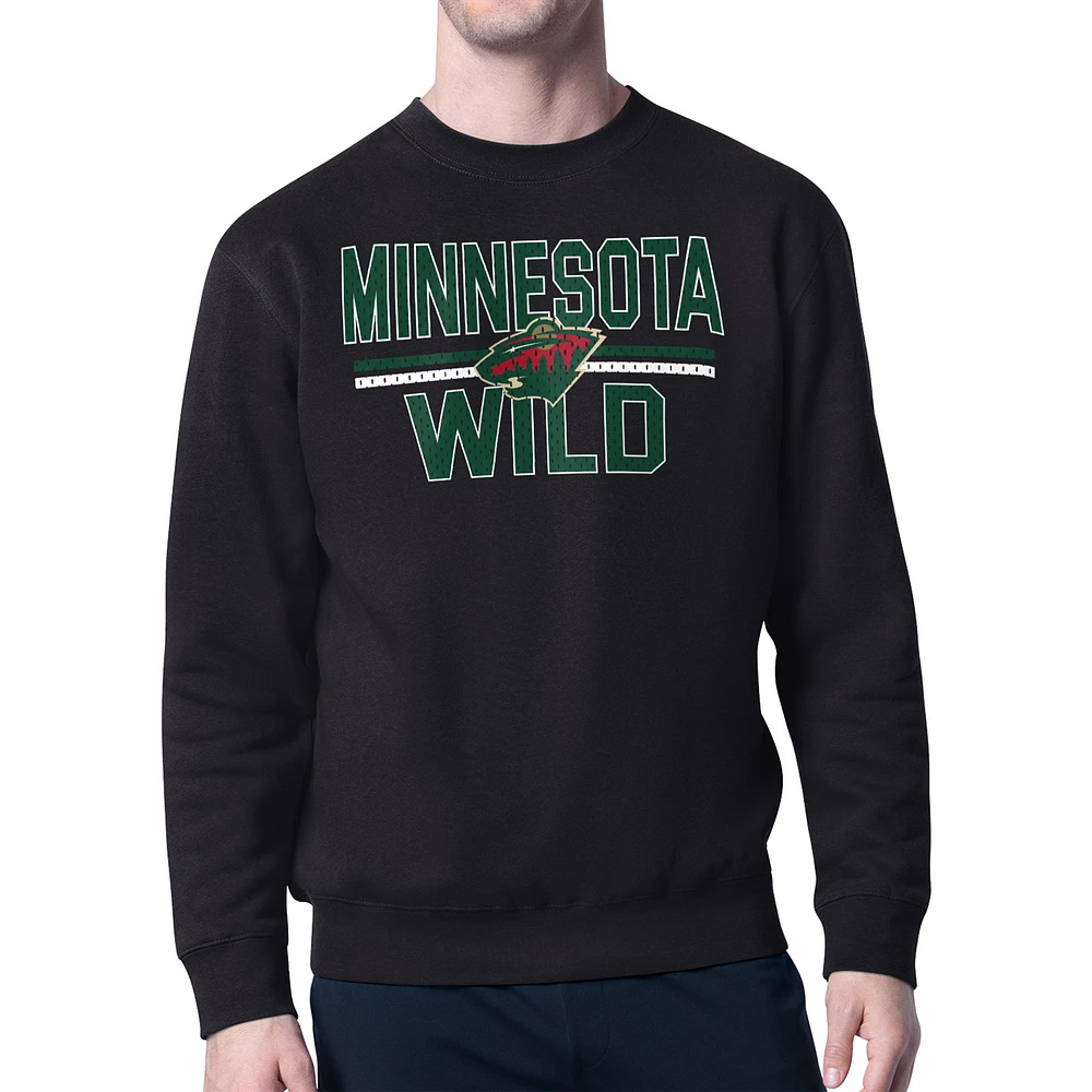 Men's Starter Minnesota Wild Mesh Look Team Name Logo Pullover Sweatshirt
