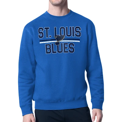 Men's Starter St. Louis Blues Mesh Look Team Name Logo Pullover Sweatshirt