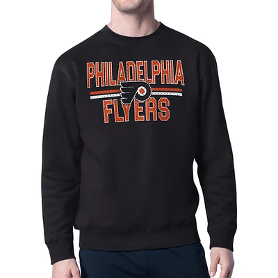 Men's Starter Philadelphia Flyers Mesh Look Team Name Logo Pullover Sweatshirt