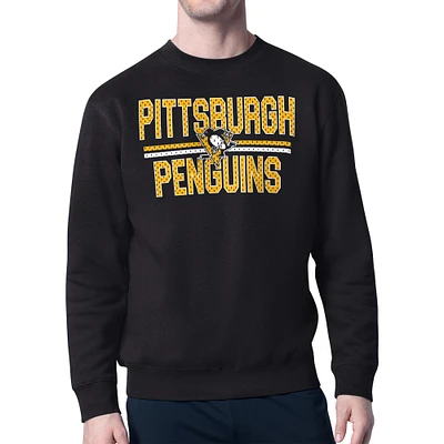 Men's Starter Pittsburgh Penguins Mesh Look Team Name Logo Pullover Sweatshirt
