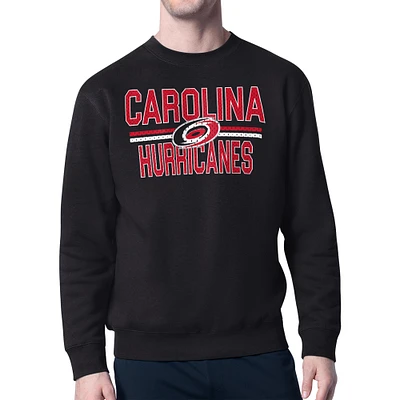 Men's Starter Carolina Hurricanes Mesh Look Team Name Logo Pullover Sweatshirt