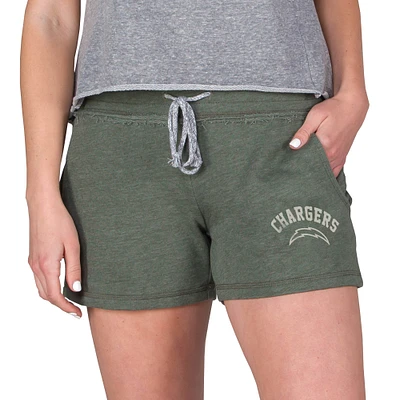 Women's Concepts Sport Green Los Angeles Chargers Mainstream French Terry Tri-Blend Shorts