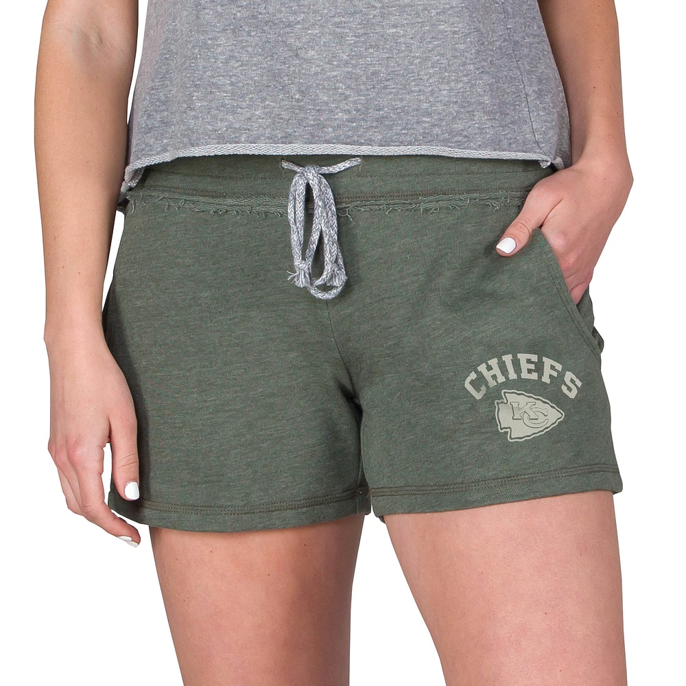 Women's Concepts Sport Green Kansas City Chiefs Mainstream French Terry Tri-Blend Shorts