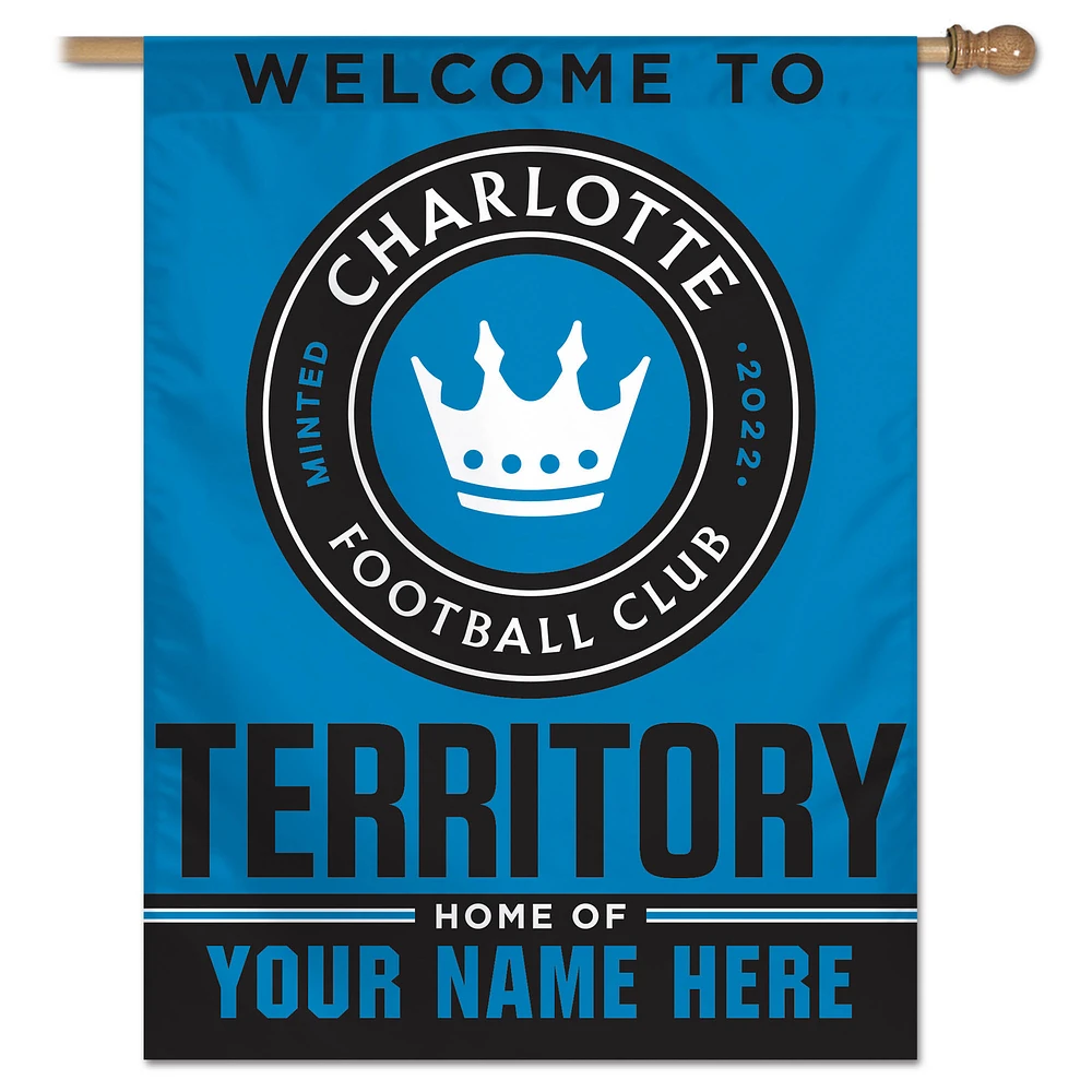 WinCraft Charlotte FC Personalized 27'' x 37'' Single-Sided Vertical Banner