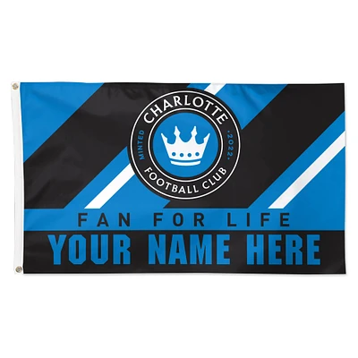 WinCraft Charlotte FC 3' x 5' Personalized 1-Sided Deluxe Flag