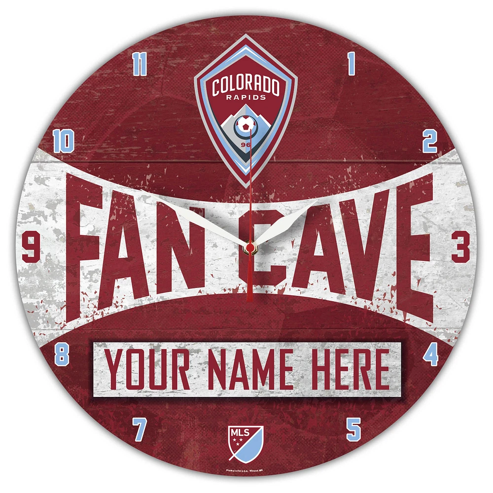WinCraft Colorado Rapids Personalized 14'' Round Wall Clock
