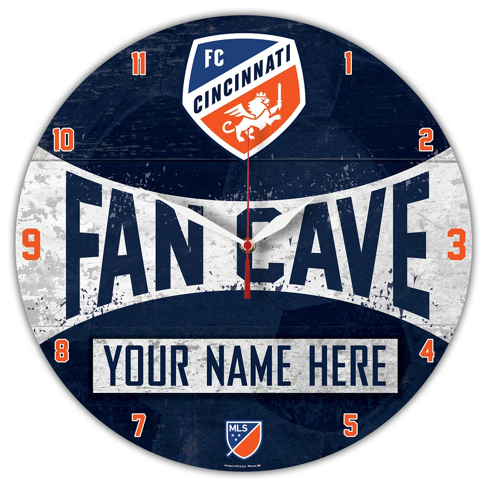 WinCraft FC Cincinnati Personalized 14'' Round Wall Clock