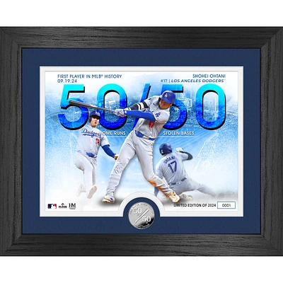 Highland Mint Shohei Ohtani Los Angeles Dodgers 15" x 18" Commemorative 50/50 Club Silver Coin Photo Mint