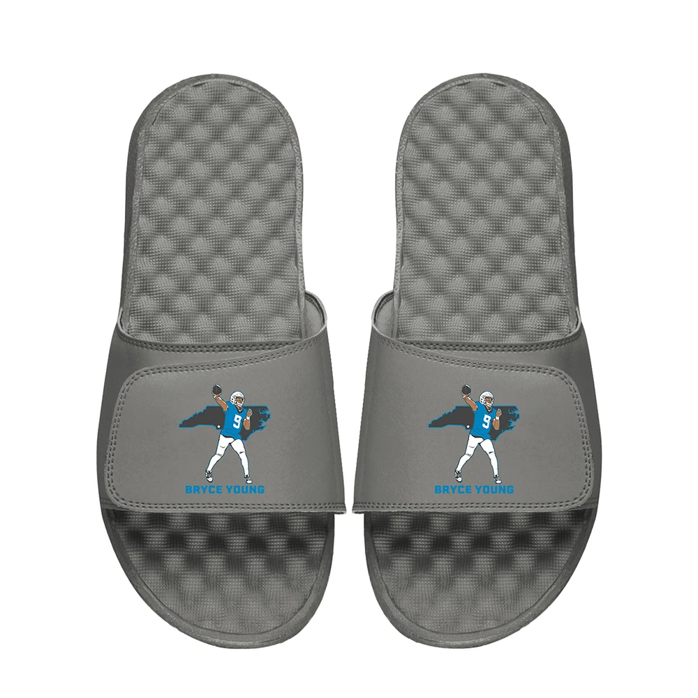Unisex ISlide Bryce Young Gray NFLPA Player State Outline Slide Sandals