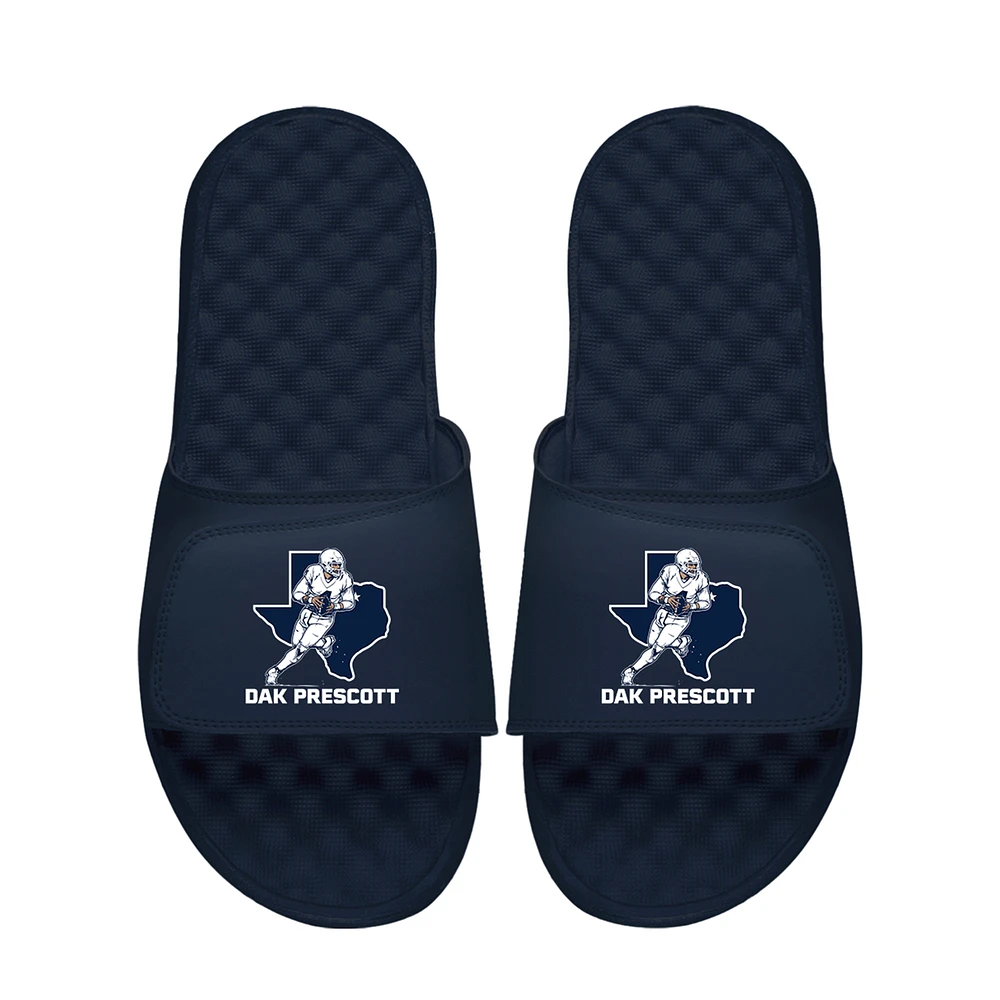 Unisex ISlide Dak Prescott Navy NFLPA Player State Outline Slide Sandals