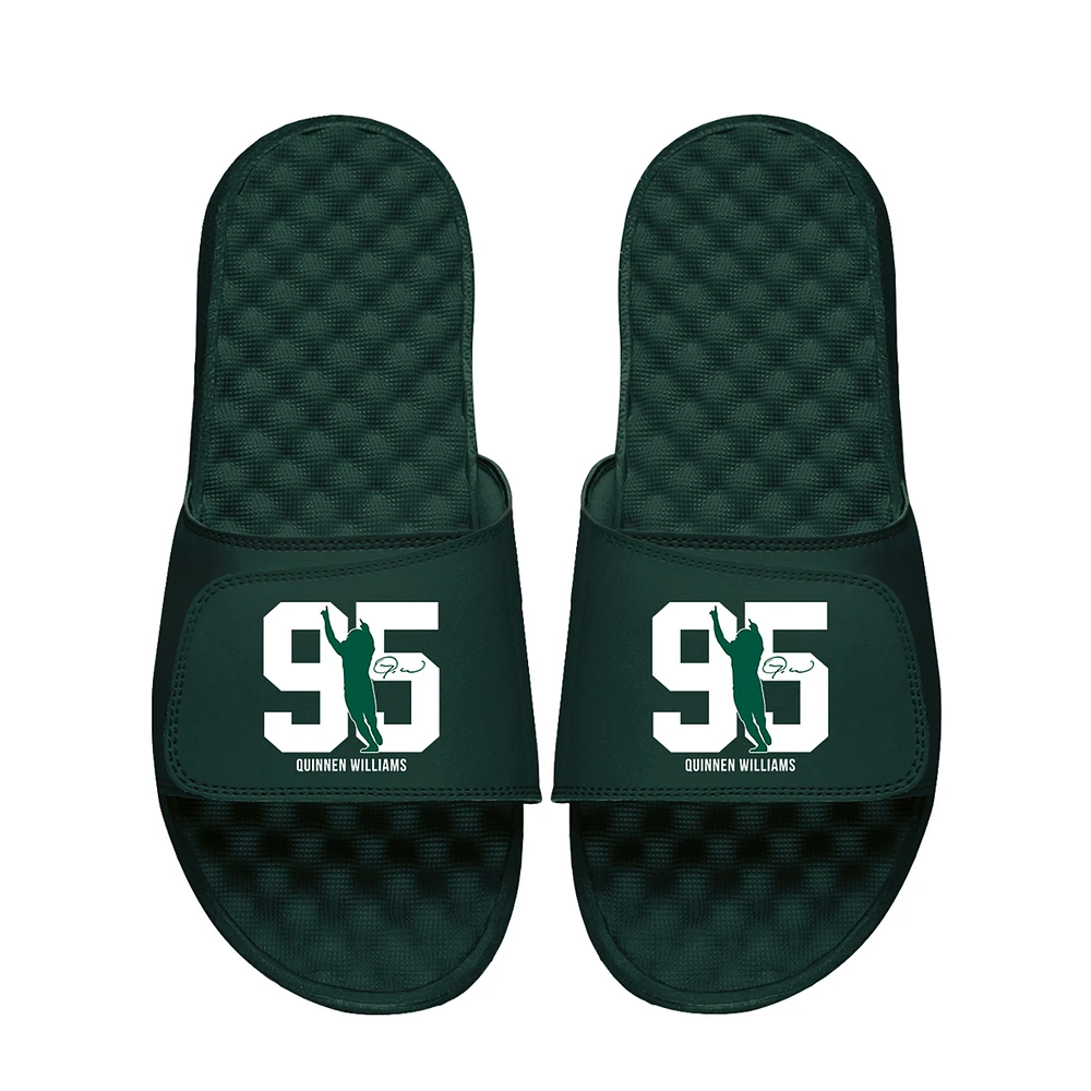 Unisex ISlide Quinnen Williams Green NFLPA Player Silhouette Slide Sandals