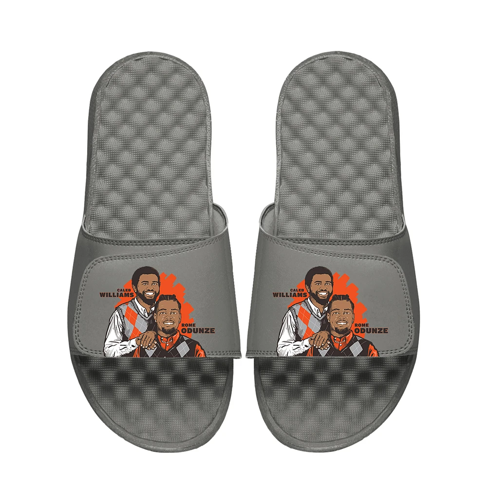 Youth ISlide Caleb Williams & Rome Odunze Gray NFLPA Player Portrait Slide Sandals