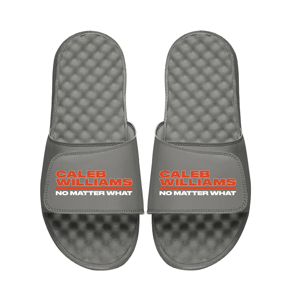 Unisex ISlide Caleb Williams Gray NFLPA No Matter What Slide Sandals