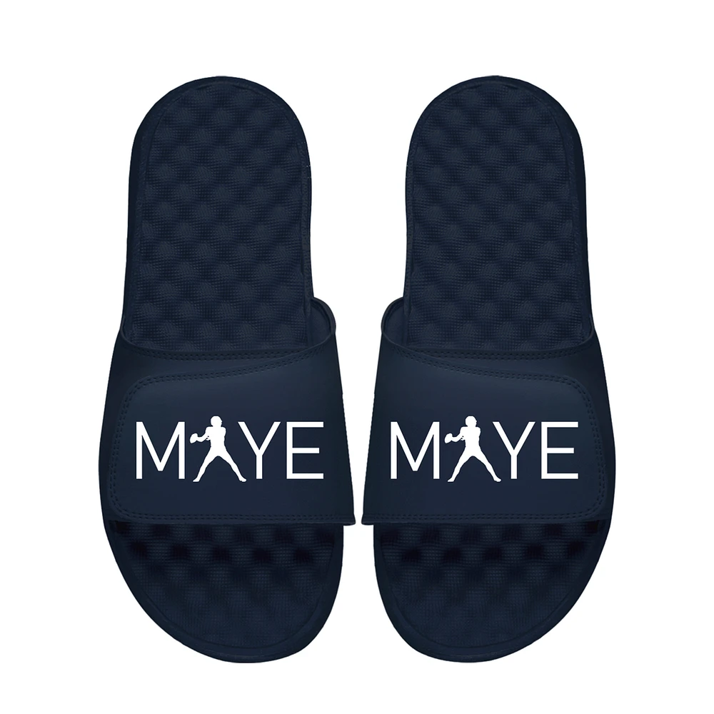 Unisex ISlide Drake Maye Navy NFLPA Player Wordmark Slide Sandals
