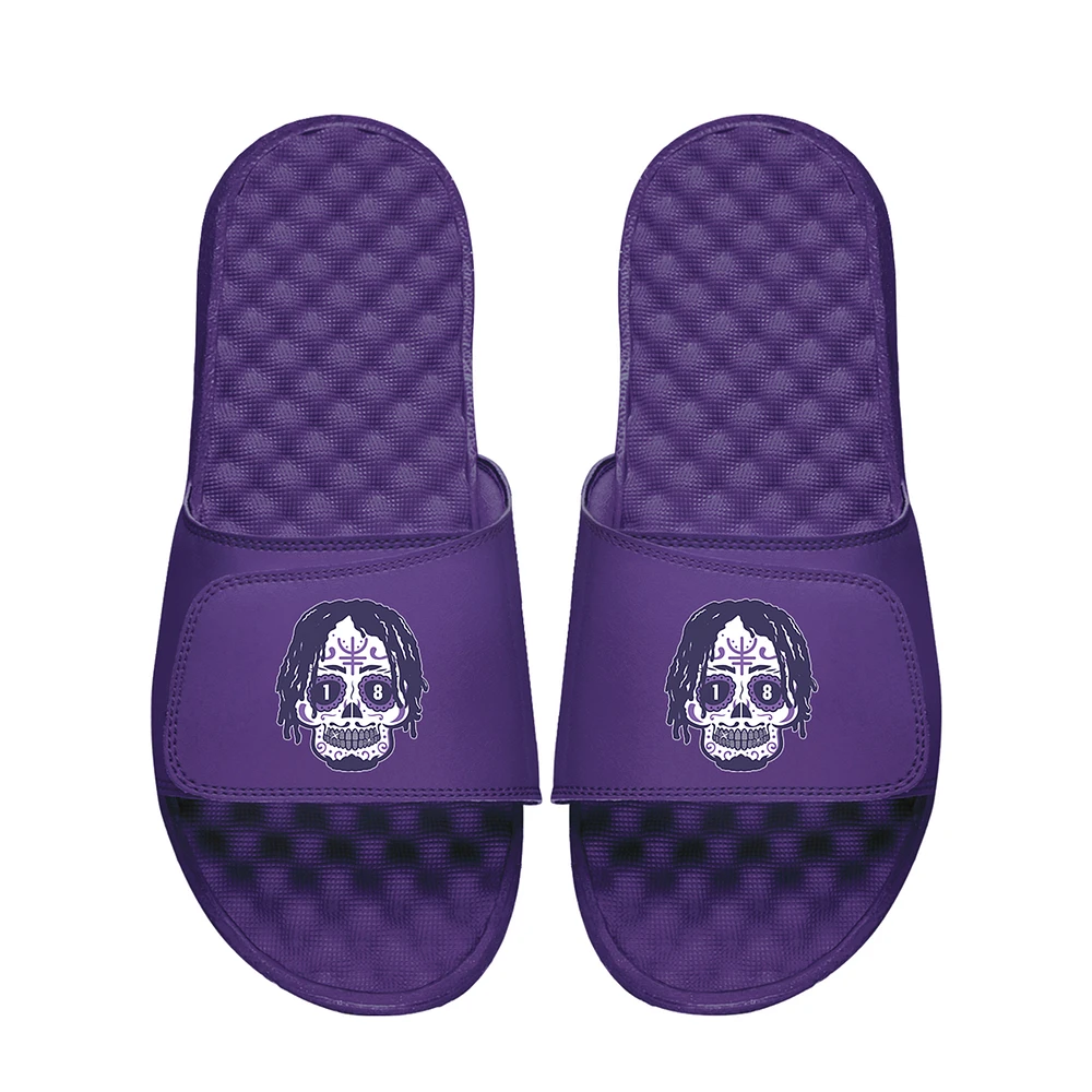 Youth ISlide Justin Jefferson Purple NFLPA Sugar Skull Slide Sandals