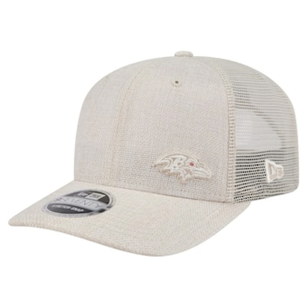 Men's New Era Natural Baltimore Ravens Flawless 9SEVENTY Stretch-Snap Hat
