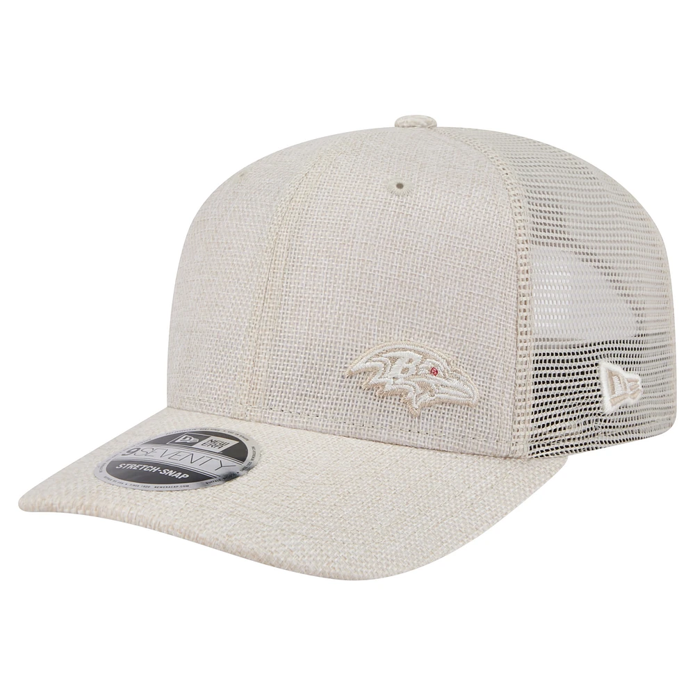 Men's New Era Natural Baltimore Ravens Flawless 9SEVENTY Stretch-Snap Hat