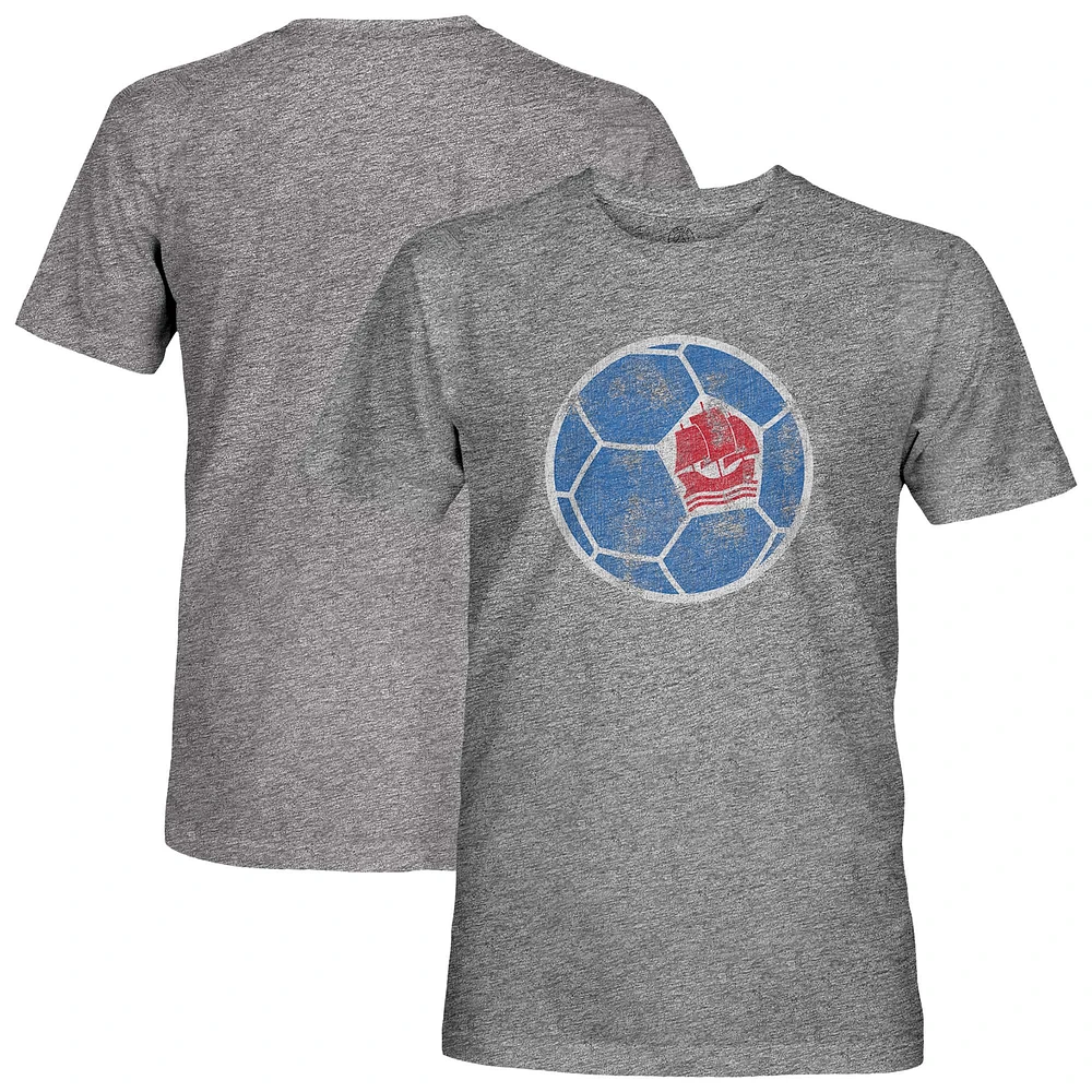 Men's 1863FC Heather Gray Paris Saint-Germain Retro Color Badge Vintage Tri-Blend T-Shirt