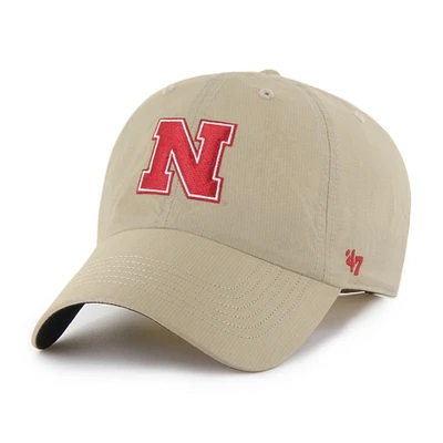 Men's '47 Khaki Nebraska Huskers Clean Up brrr° Adjustable Hat