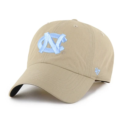 Men's '47 Khaki North Carolina Tar Heels Clean Up brrr° Adjustable Hat