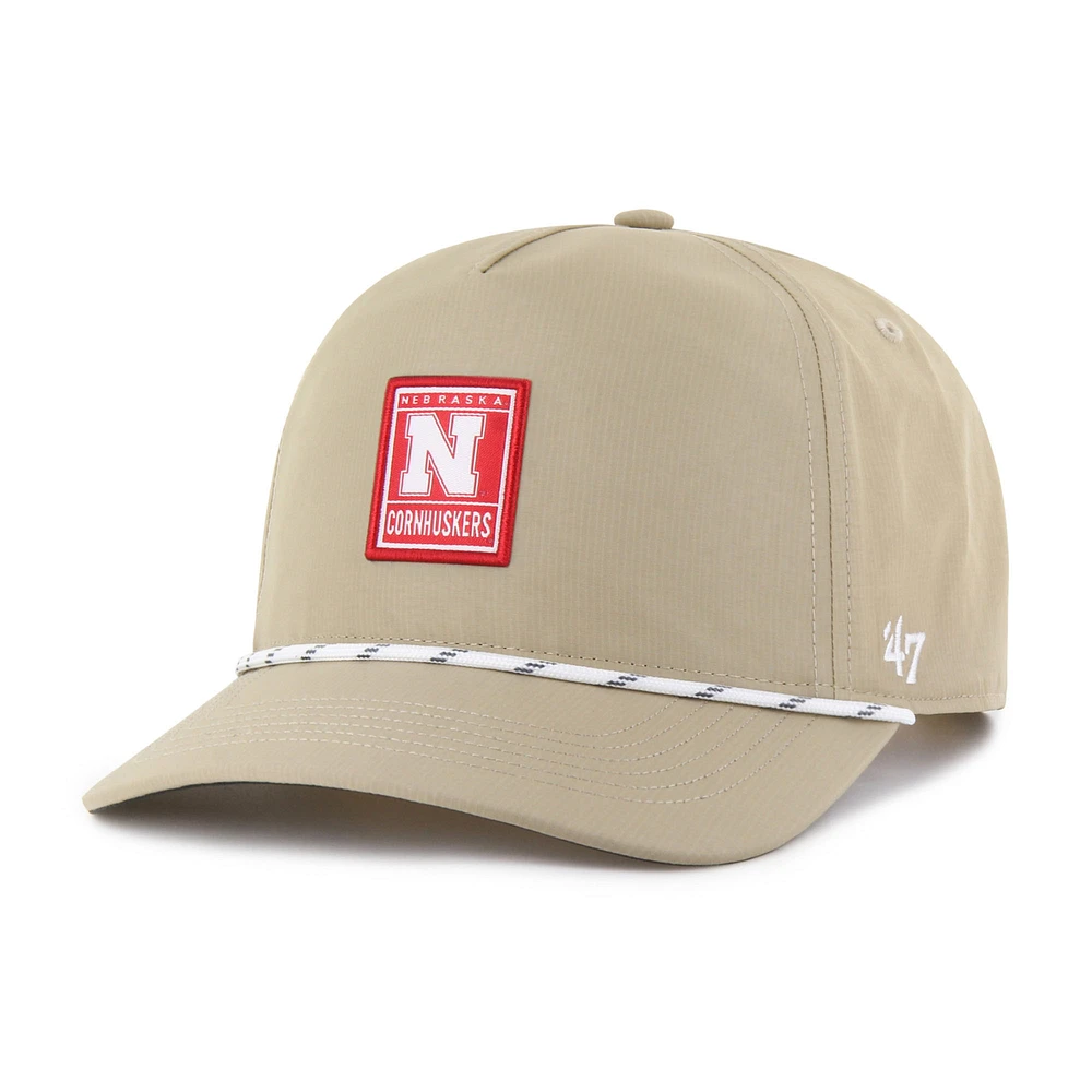 Men's '47 Khaki Nebraska Huskers Cozumel Hitch brrr Adjustable Hat