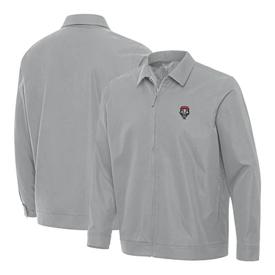 Men's Antigua Gray New Mexico Lobos Pivot Full-Zip Jacket