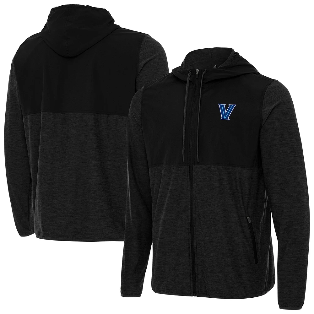 Men's Antigua Black Villanova Wildcats Sway Full-Zip Hoodie Jacket