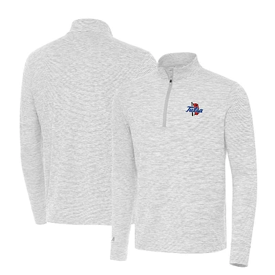 Men's Antigua Gray Tulsa Golden Hurricane Cause Quarter-Zip Top
