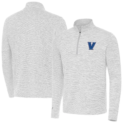 Men's Antigua Gray Villanova Wildcats Cause Quarter-Zip Top