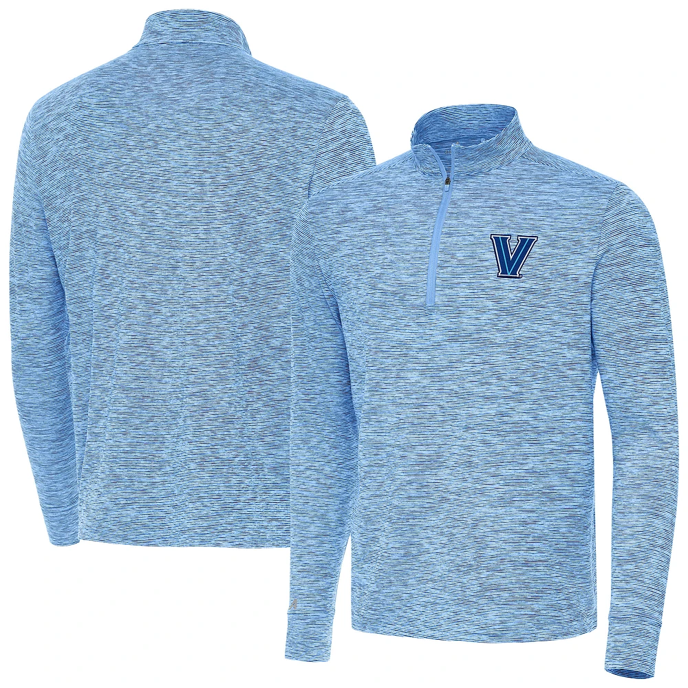 Men's Antigua Heather Powder Blue Villanova Wildcats Cause Quarter-Zip Top