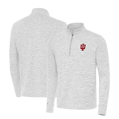 Men's Antigua Gray Indiana Hoosiers Cause Quarter-Zip Top