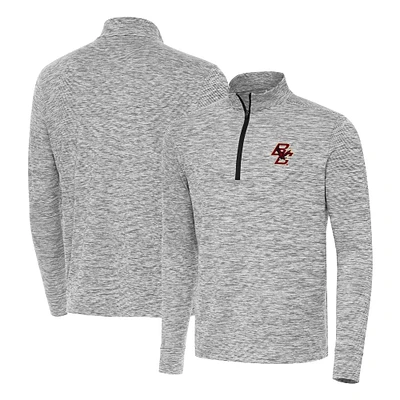 Men's Antigua Black Boston College Eagles Cause Quarter-Zip Top