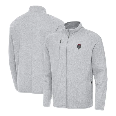 Men's Antigua Heather New Mexico Lobos Hold-Up Tri-Blend Full-Zip Jacket