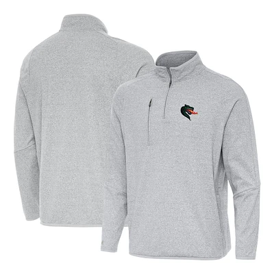 Men's Antigua Heather UAB Blazers Certain Tri-Blend Quarter-Zip Top